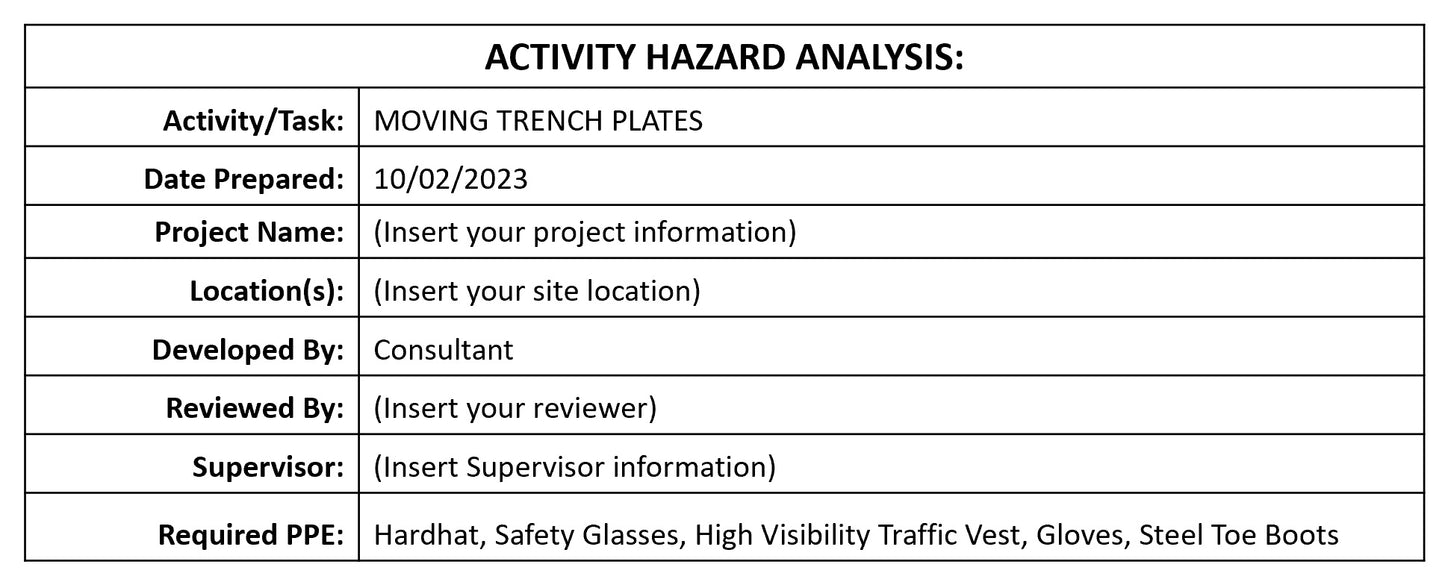 AHA/JSA - Moving Trench Plates