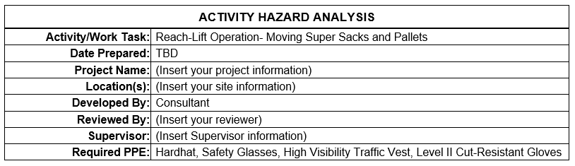AHA/JSA - Reach-Lift Operations
