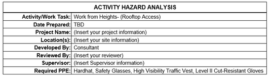 AHA/JSA - Work from Heights- (Rooftop Access)