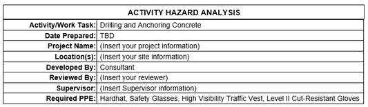 AHA/JSA - Drilling and Anchoring Concrete