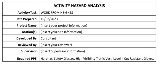 AHA/JSA - Work At Heights