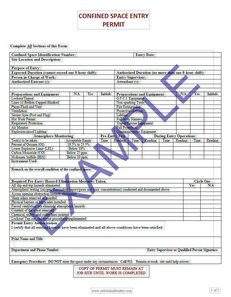 Safety Forms – Yellowknife Safety