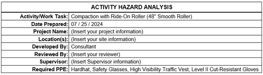 AHA/JSA - Compaction with Ride-On Roller (48'' Smooth Roller)