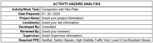AHA/JSA - Soil Compaction with Vibe Plate